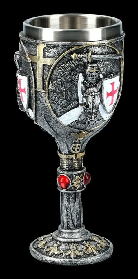 Figuren Shop GmbH Ritter Kelch First Knight bunt Kunststein Edelstahl