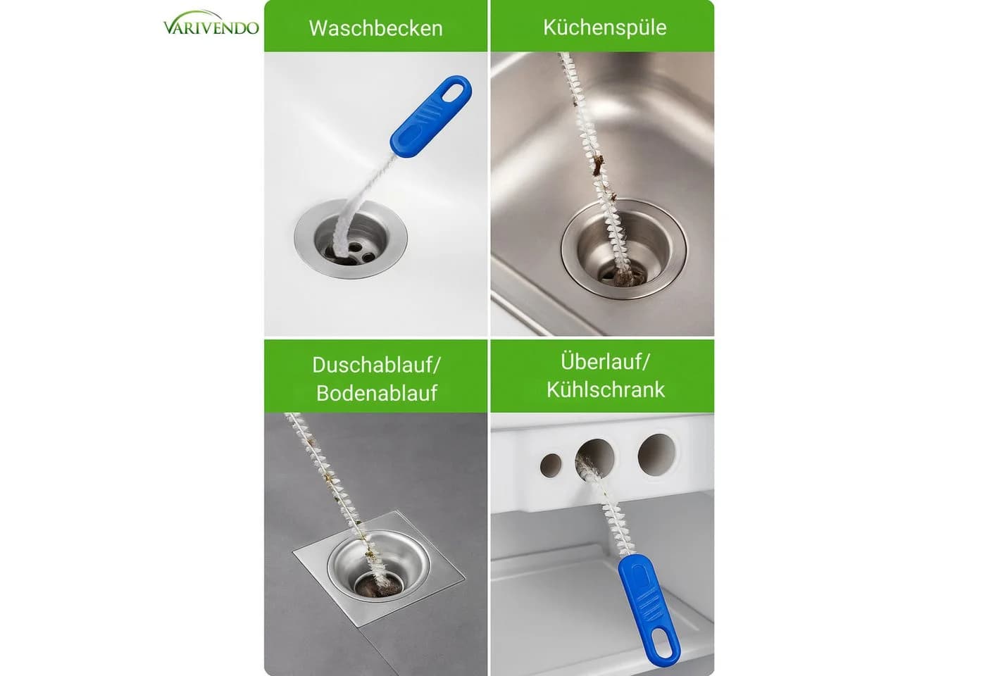 varivendo Rohrreinigungsset 3-teilig Schwarz - Bild 5