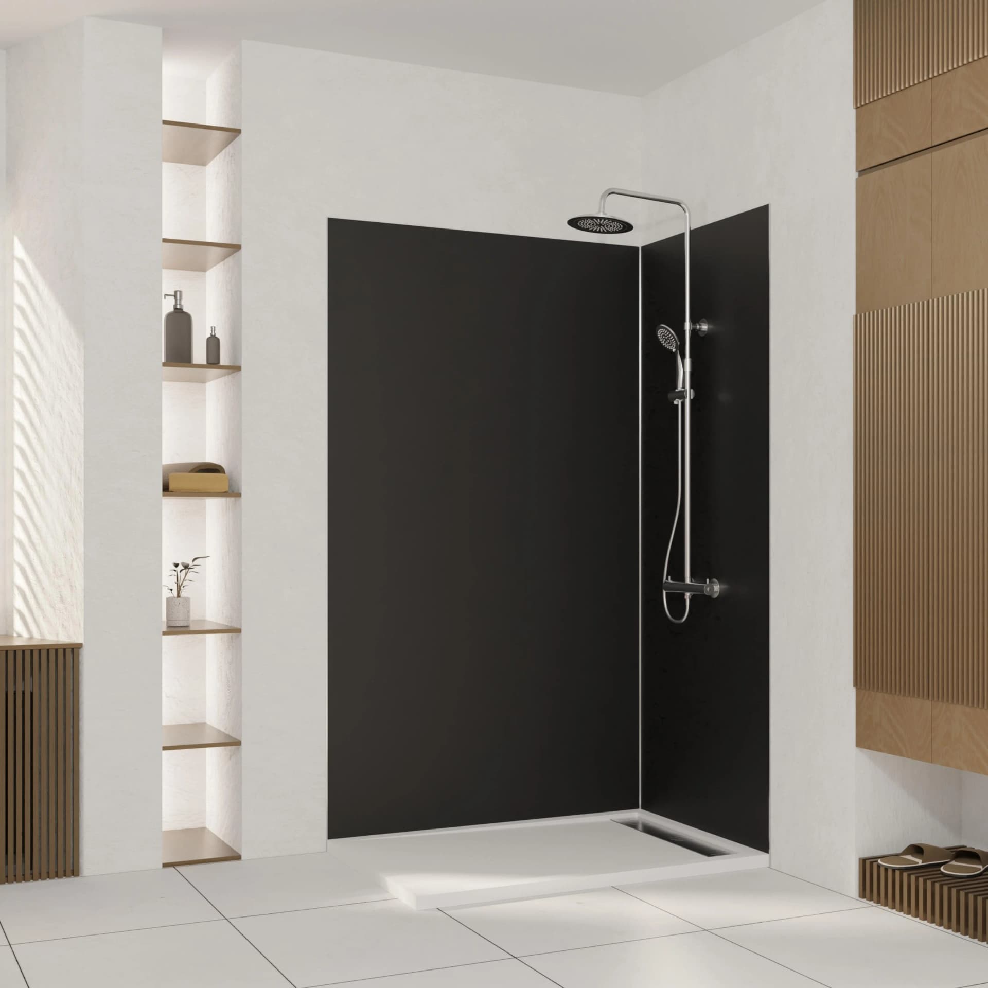 MARWELL Duschrückwand Urbanox Schwarz Aluminium Spritzschutz