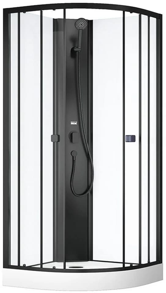MARWELL Komplettdusche Prime Style Schwarz mit Acrylwanne