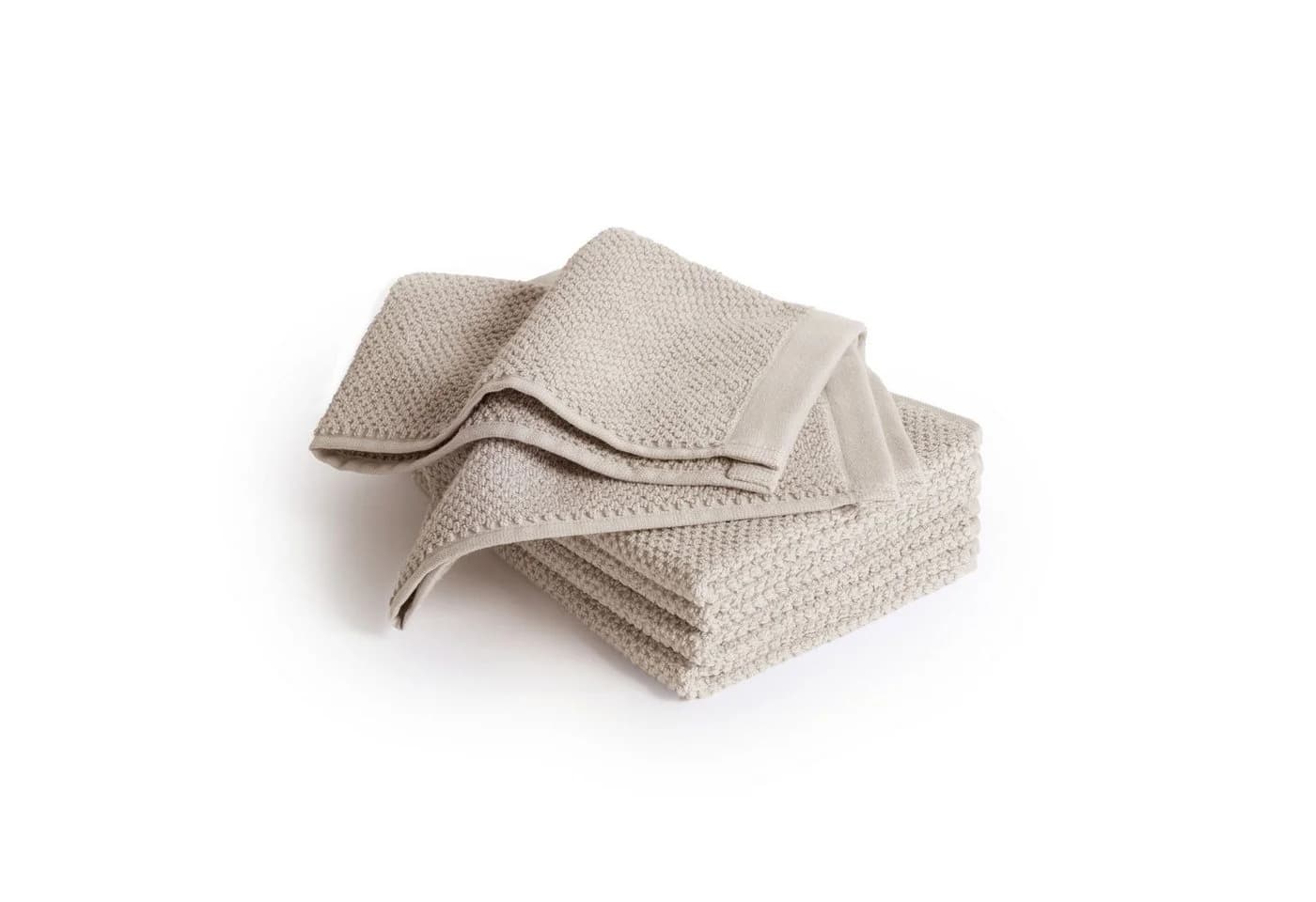herzbach home Gästehandtücher Spa 5er Set 525g/m² 100% Baumwolle Sandgrau
