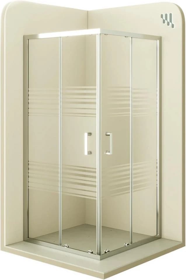 i-flair Eckdusche DIANA Schiebetür Duschkabine 70x70 cm ESG Glas silber - Bild 2