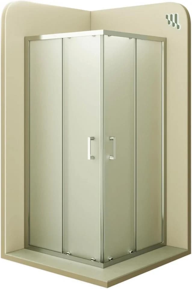 i-flair Eckdusche DIANA Schiebetür Duschkabine satiniert 6 mm ESG silber - Bild 2