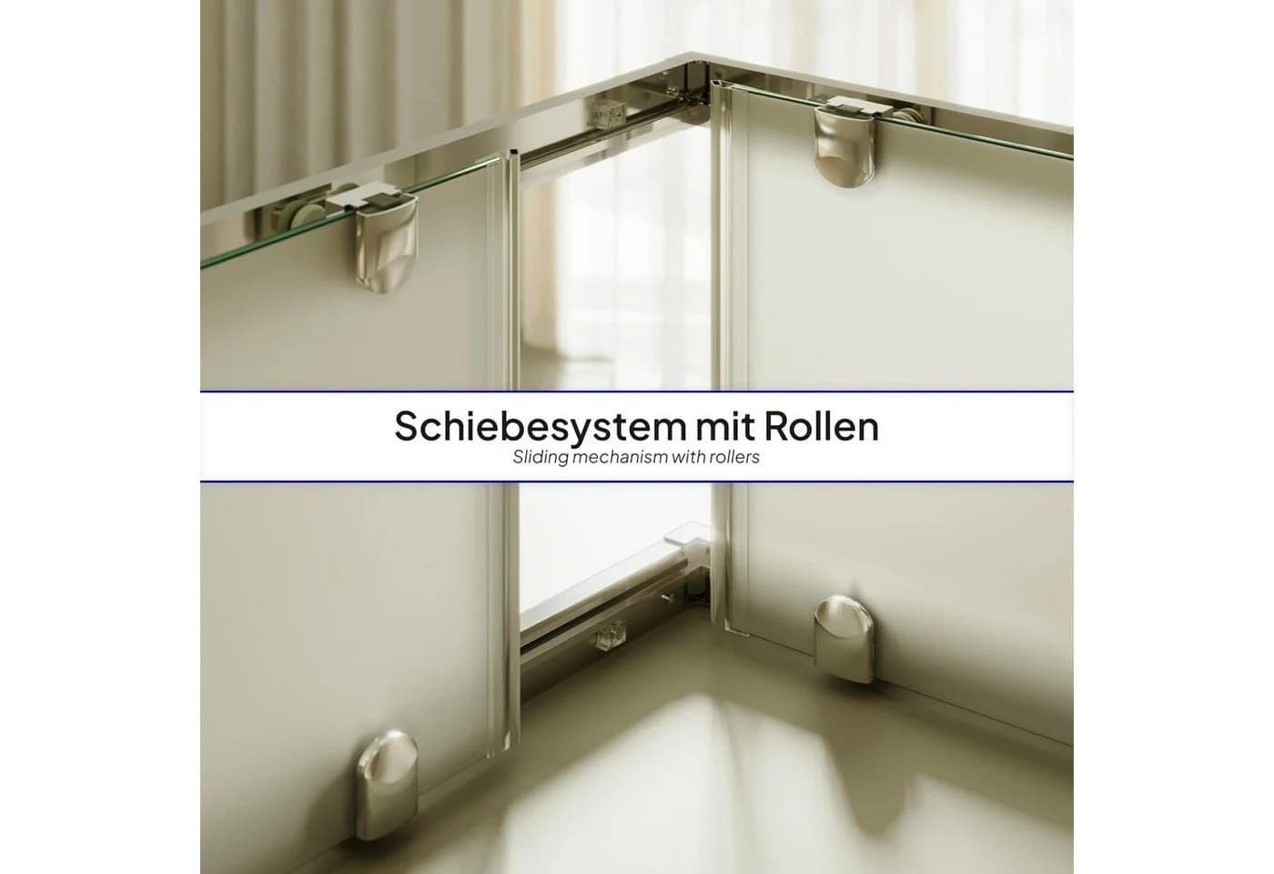 i-flair Eckdusche DIANA Schiebetür Duschkabine satiniert 6 mm ESG silber - Bild 5