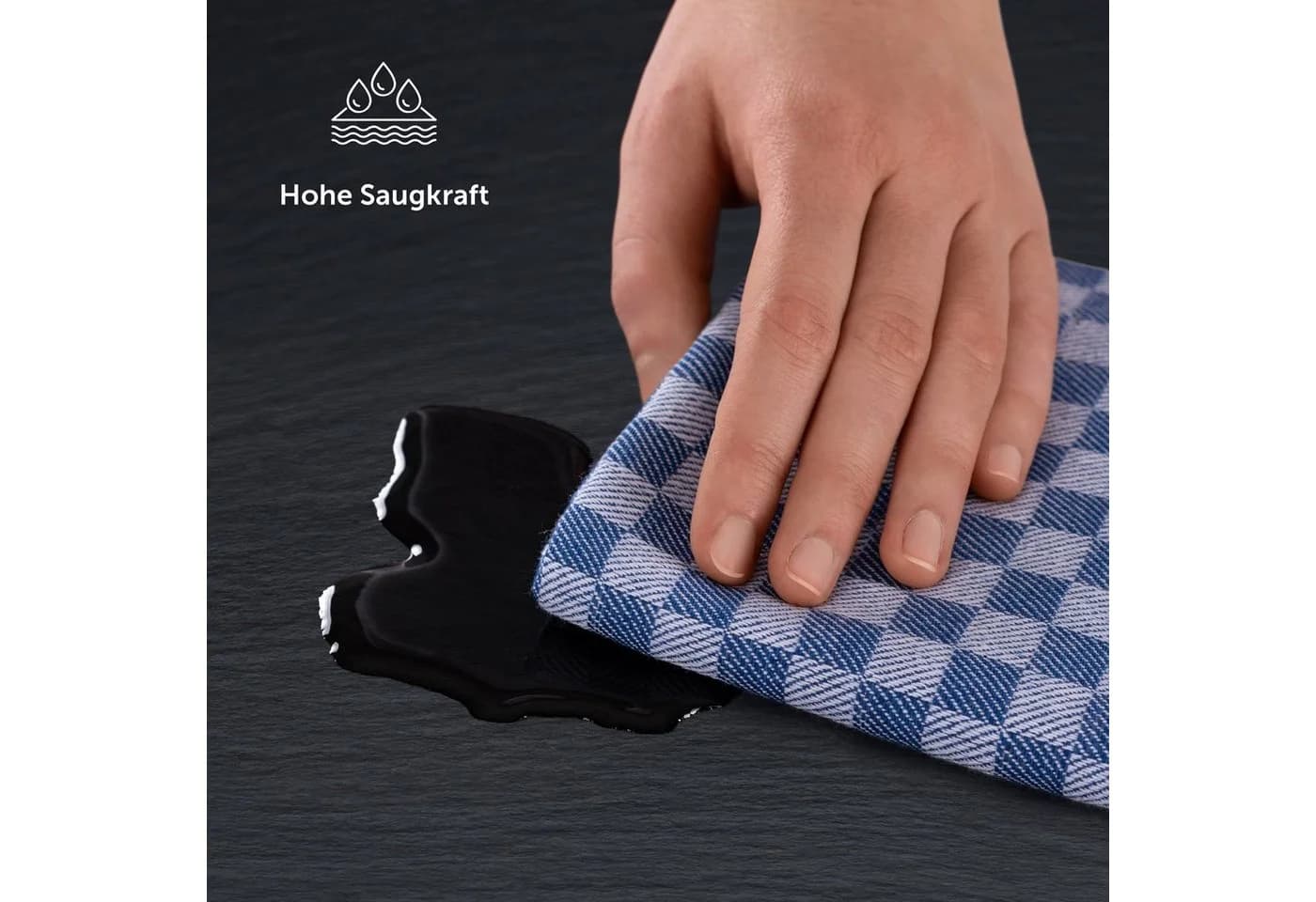 Blumtal Geschirrtuch Premium 50x70cm 100% Baumwolle Blau - Bild 4