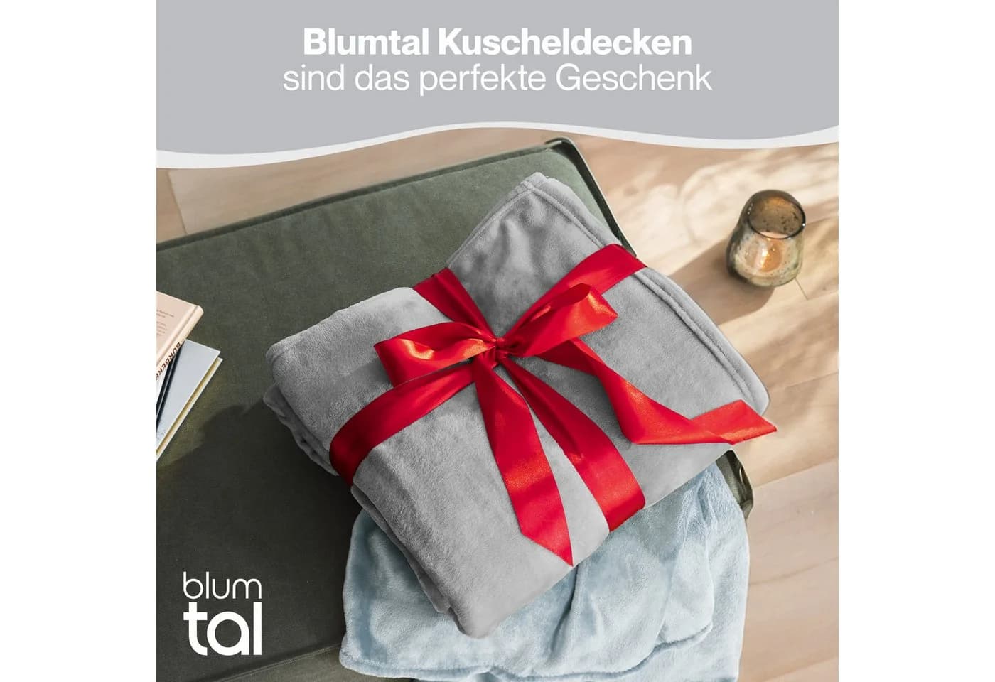 Blumtal Wohndecke Kuschelige Fleecedecke Grau Oeko-Tex - Bild 5