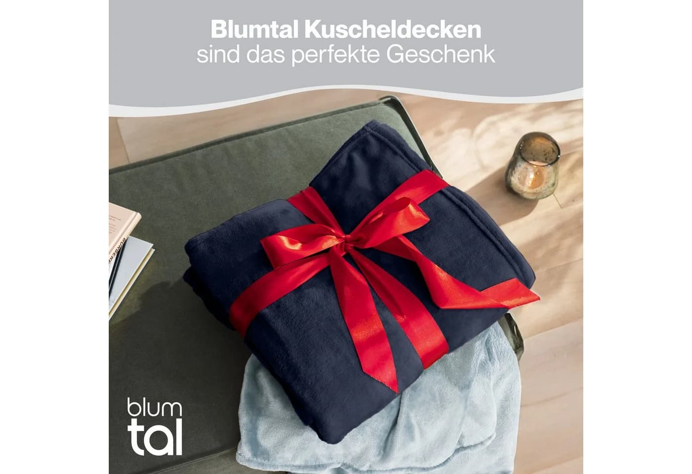 Blumtal Wohndecke Kuschelige Fleecedecke Oeko-Tex Zertifiziert Blau - Bild 5