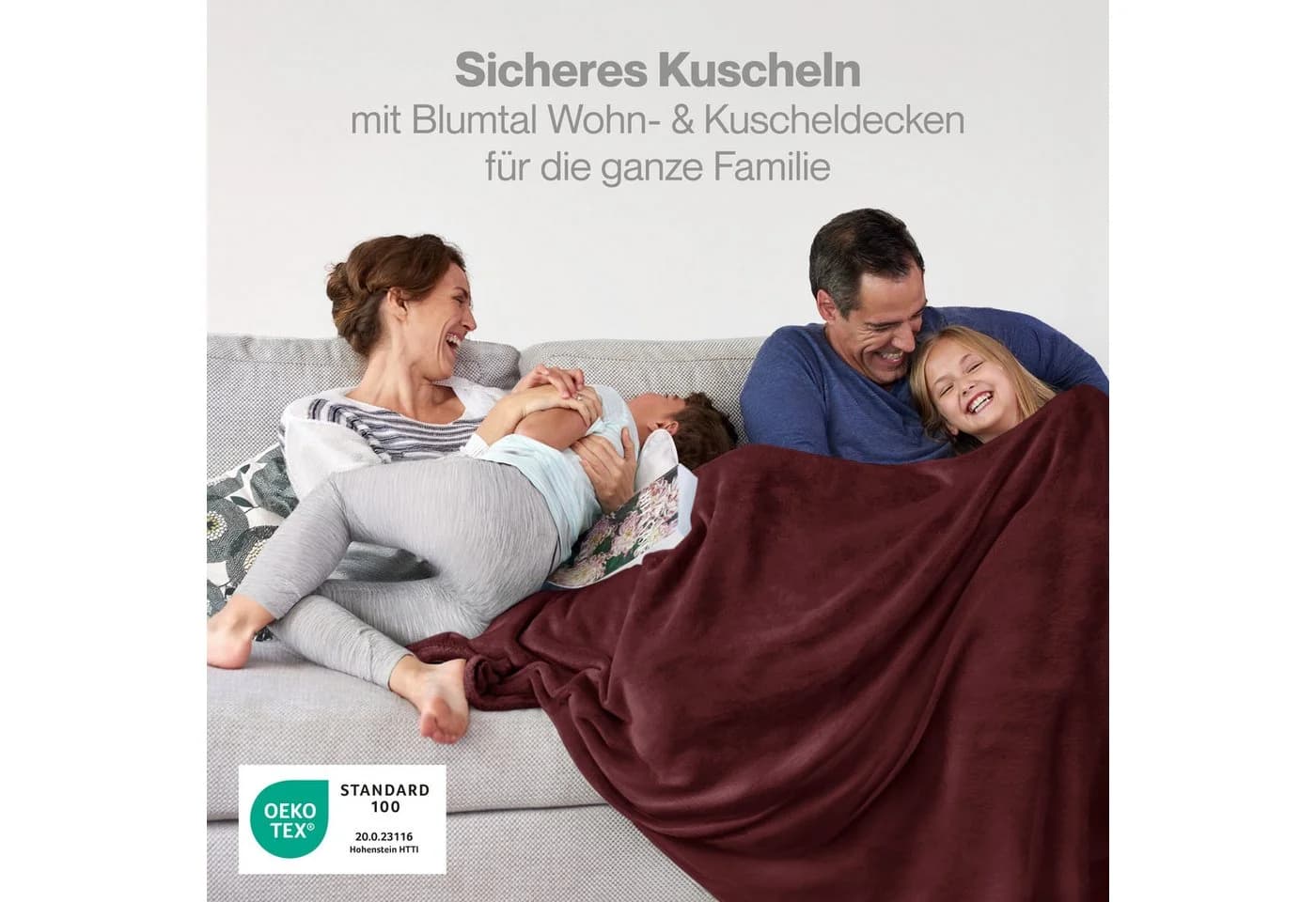 Blumtal Wohndecke Kuschelige Fleecedecke Oeko-Tex Rot