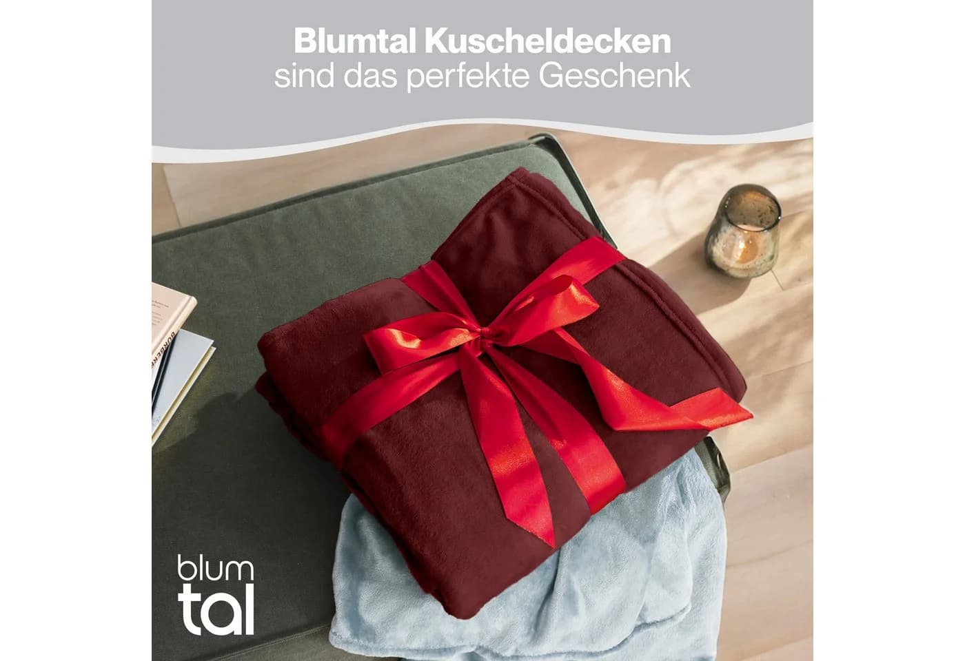 Blumtal Wohndecke Kuschelige Fleecedecke Oeko-Tex Rot - Bild 5