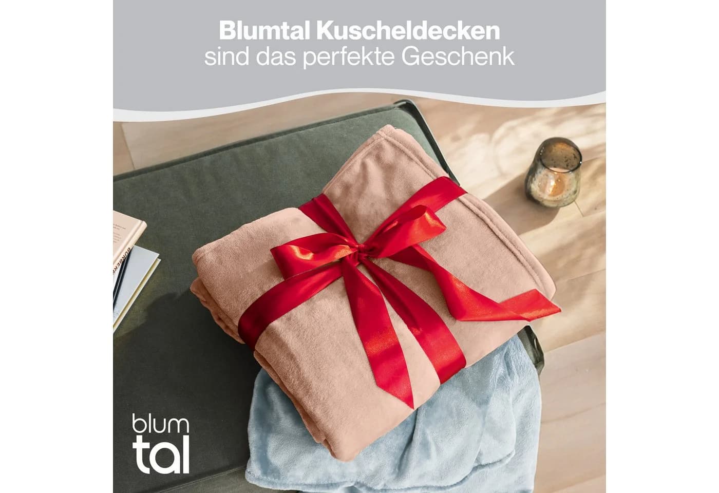 Blumtal Wohndecke Kuschelige Fleecedecke Oeko-Tex Altrosa - Bild 5