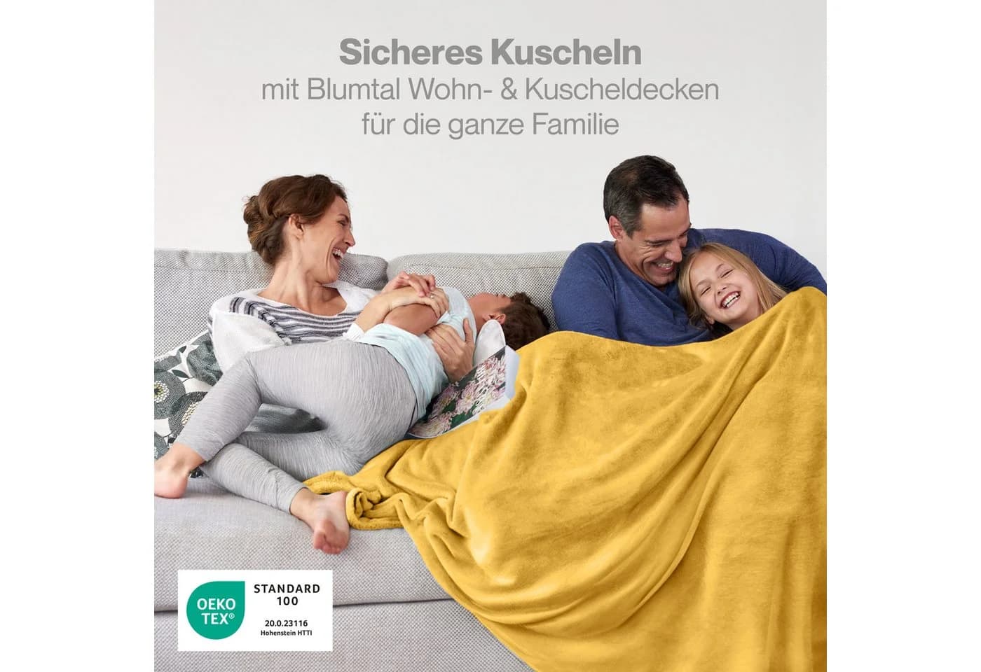 Wohndecke Kuschelige Fleecedecke Oeko-Tex zertifiziert Blumtal