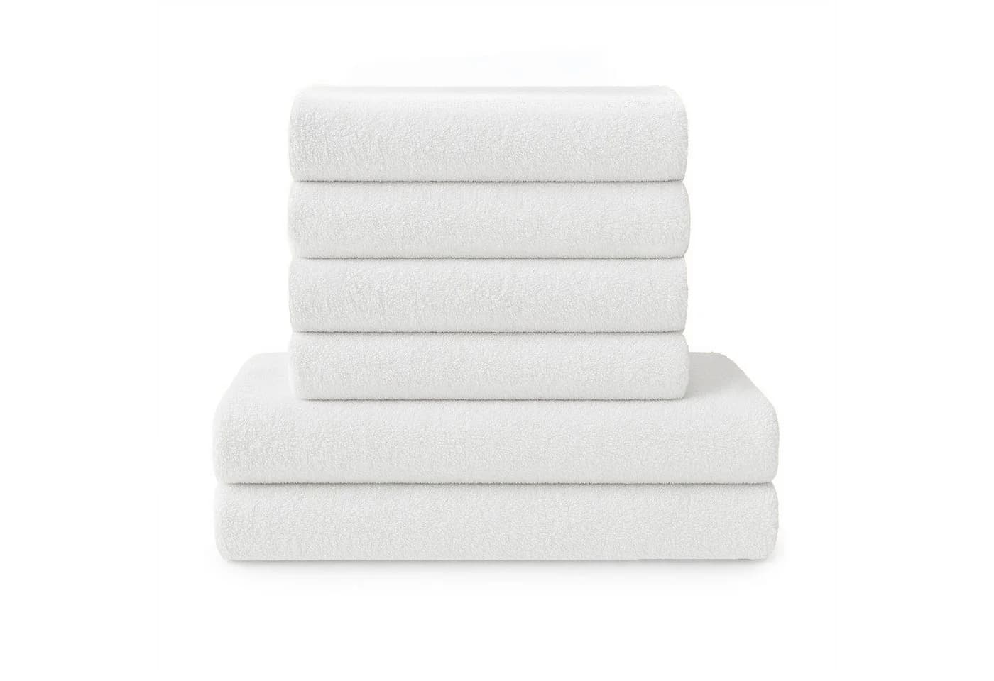 Blumtal Handtuch Set Premium 6-tlg. Weiß 100% Baumwolle Frottee - Bild 2