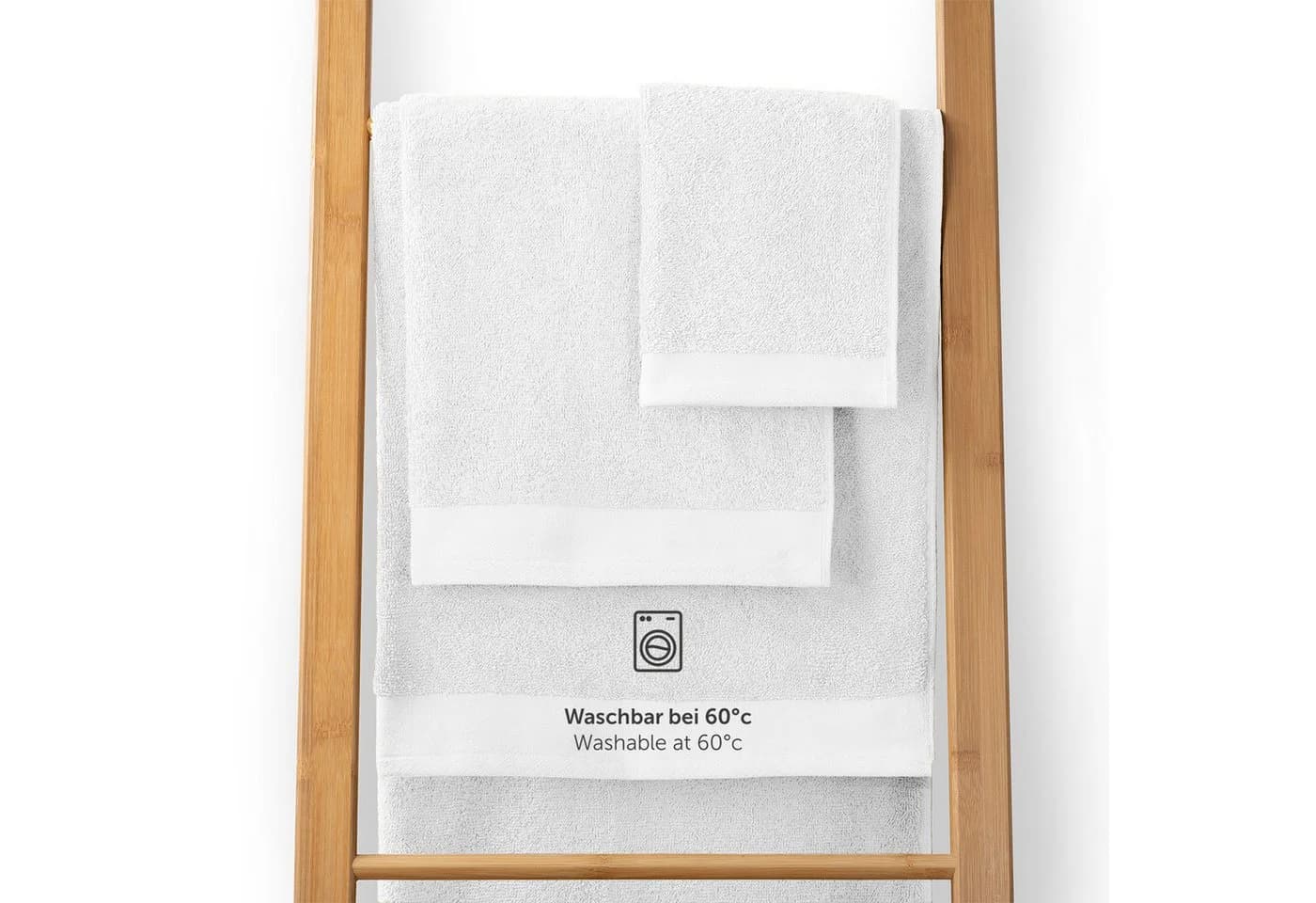 Blumtal Handtuch Set Premium 6-tlg. Weiß 100% Baumwolle Frottee - Bild 4