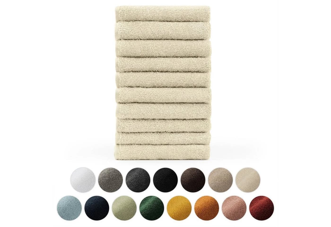 Blumtal Gästehandtücher Premium 10er Set Beige Frottee - Bild 2