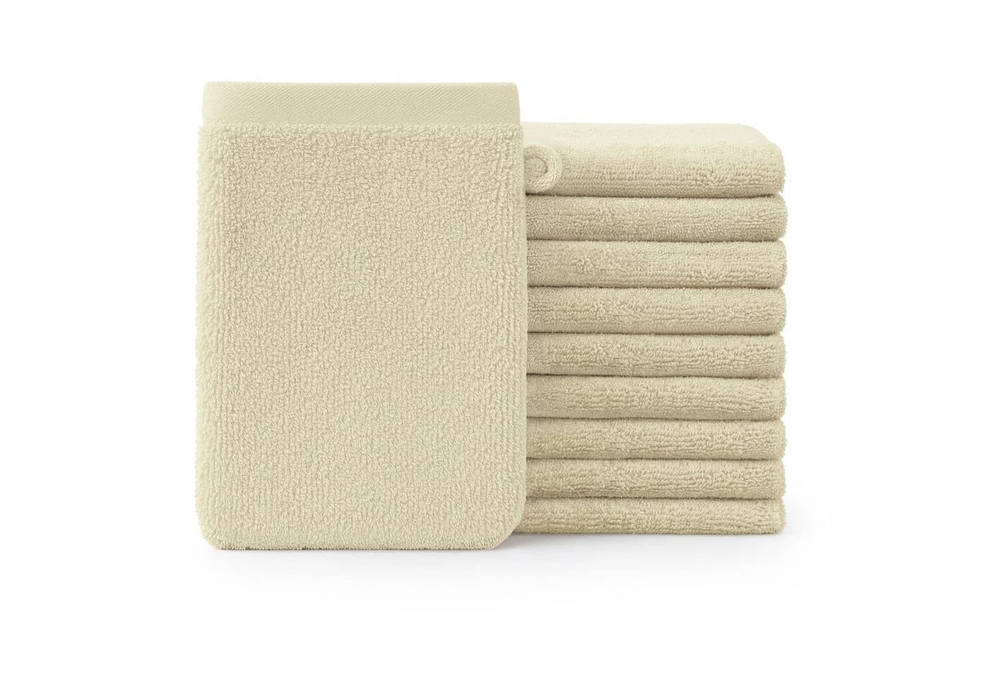 Blumtal Waschhandschuh 10er Set Frottee 15x20 cm Beige - Bild 2