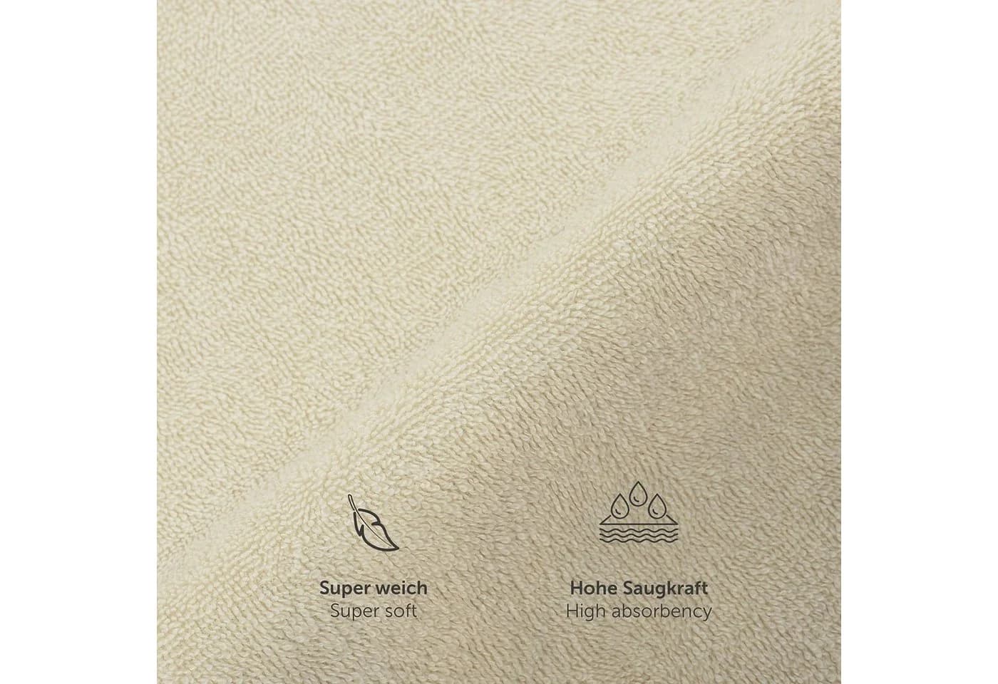Blumtal Waschhandschuh 10er Set Frottee 15x20 cm Beige - Bild 5