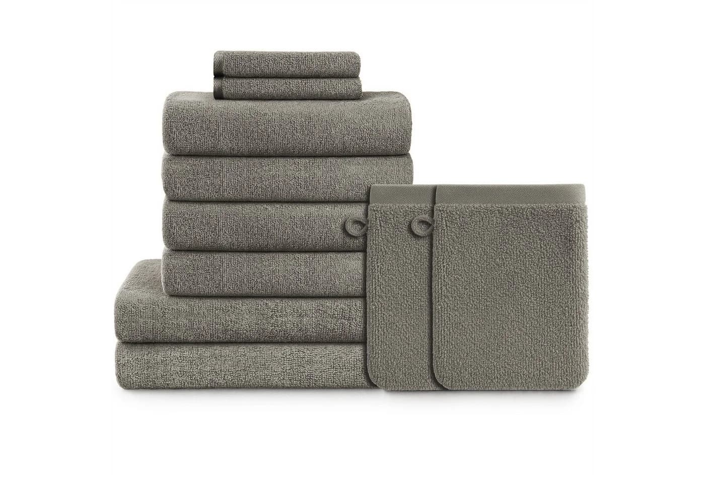 Blumtal Handtuch Set 10-tlg. Grau 100% Baumwolle Frottee - Bild 2