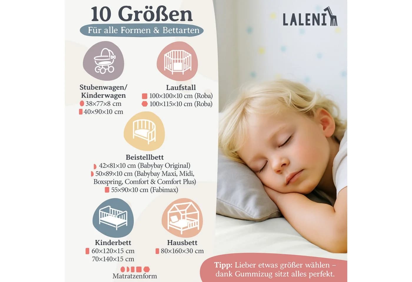 Laleni Spannbettlaken Baumwolle Rundumgummizug Beige