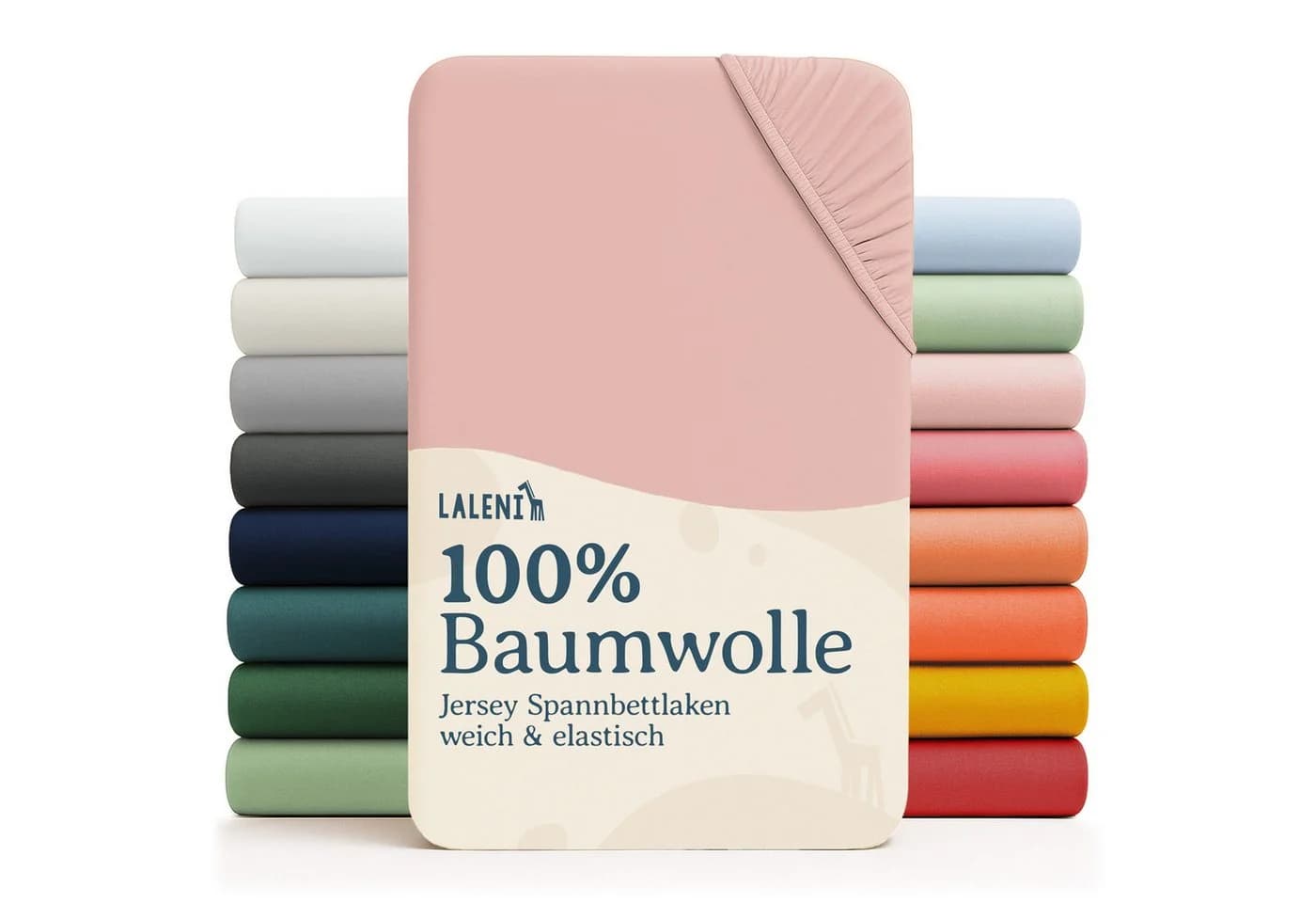 Laleni Spannbettlaken Rosa 100% Baumwolle Rundumgummizug - Bild 2