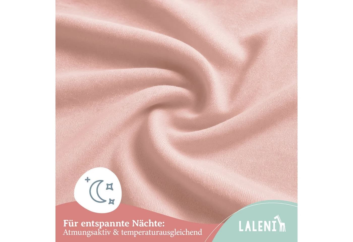 Laleni Spannbettlaken Rosa 100% Baumwolle Rundumgummizug - Bild 5