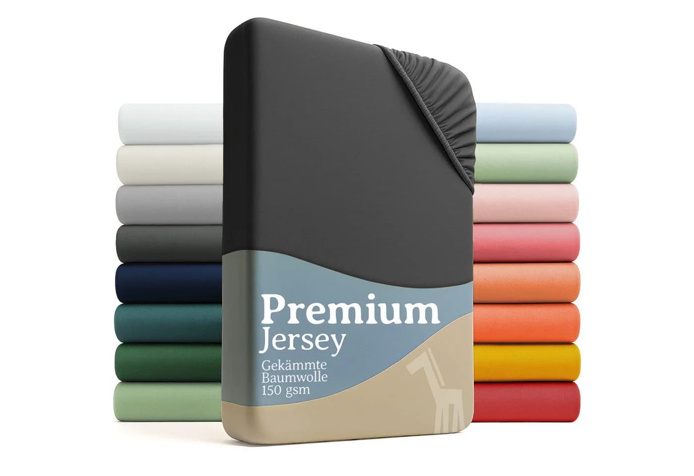Laleni Spannbettlaken Premium 100% Baumwolle Jersey Grau - Bild 2