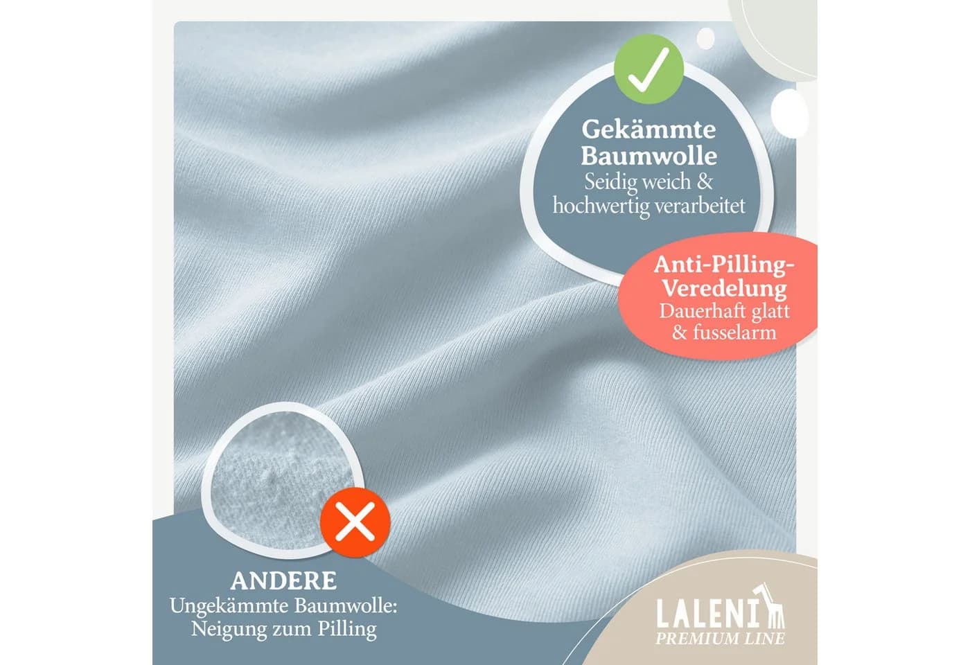 Laleni Spannbettlaken Premium für Beistellbett Baumwolle - Bild 3