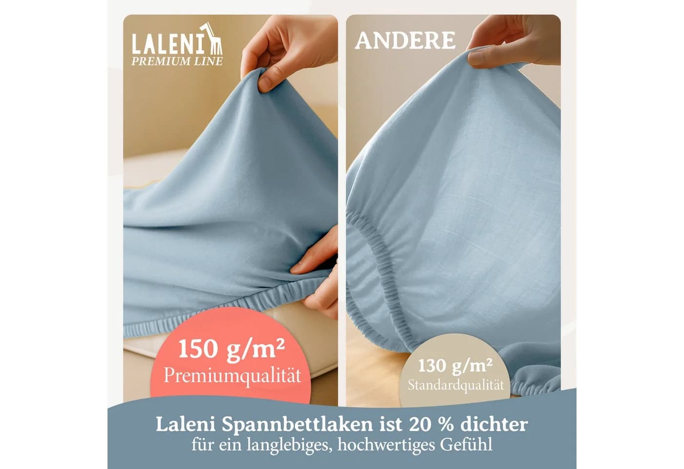 Laleni Spannbettlaken Premium für Beistellbett Baumwolle - Bild 4