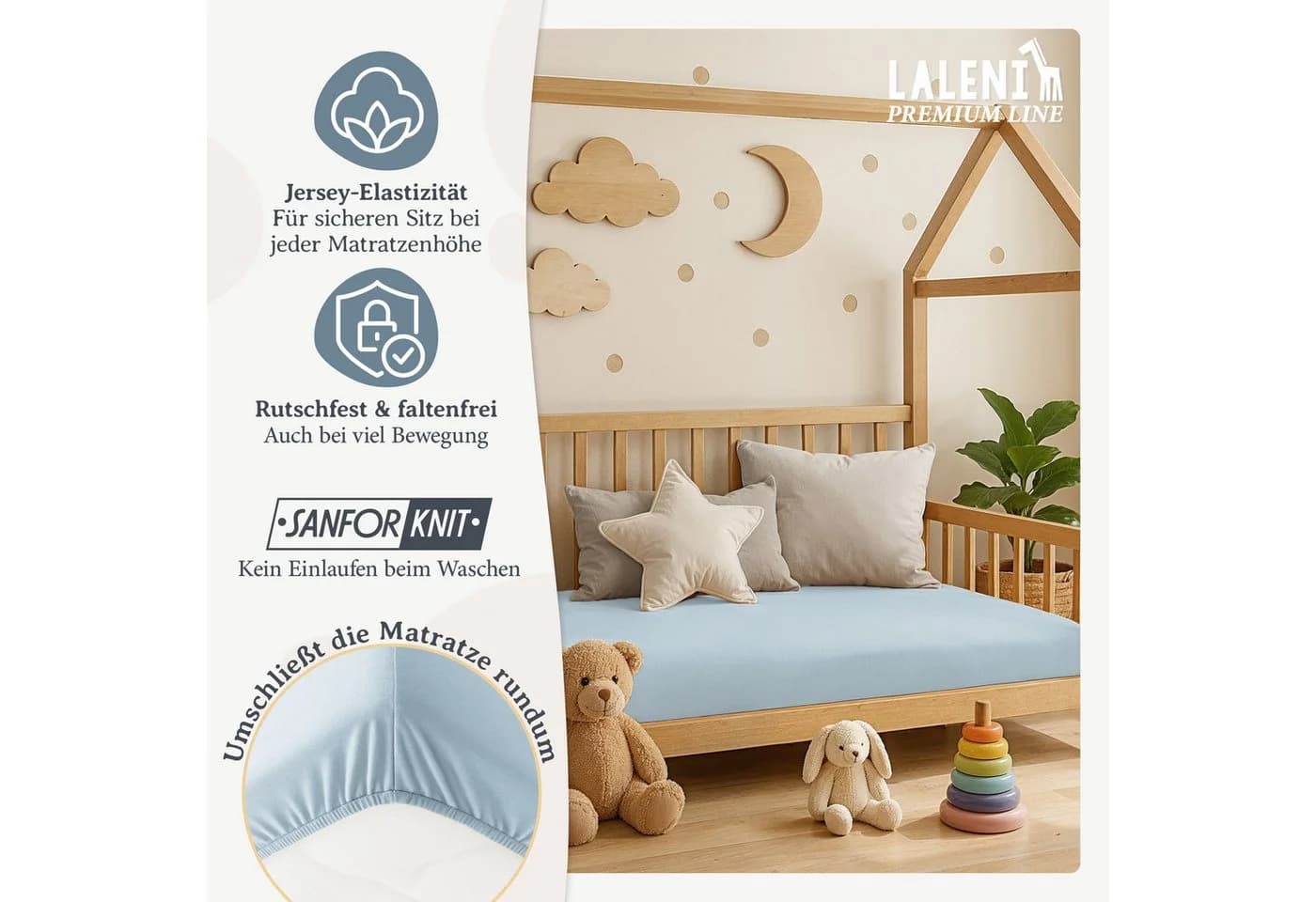 Laleni Spannbettlaken Premium für Beistellbett Baumwolle - Bild 5