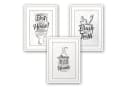 Kreative Feder 3-teiliges Poster-Set Bad WC mit Rahmen Bild 2