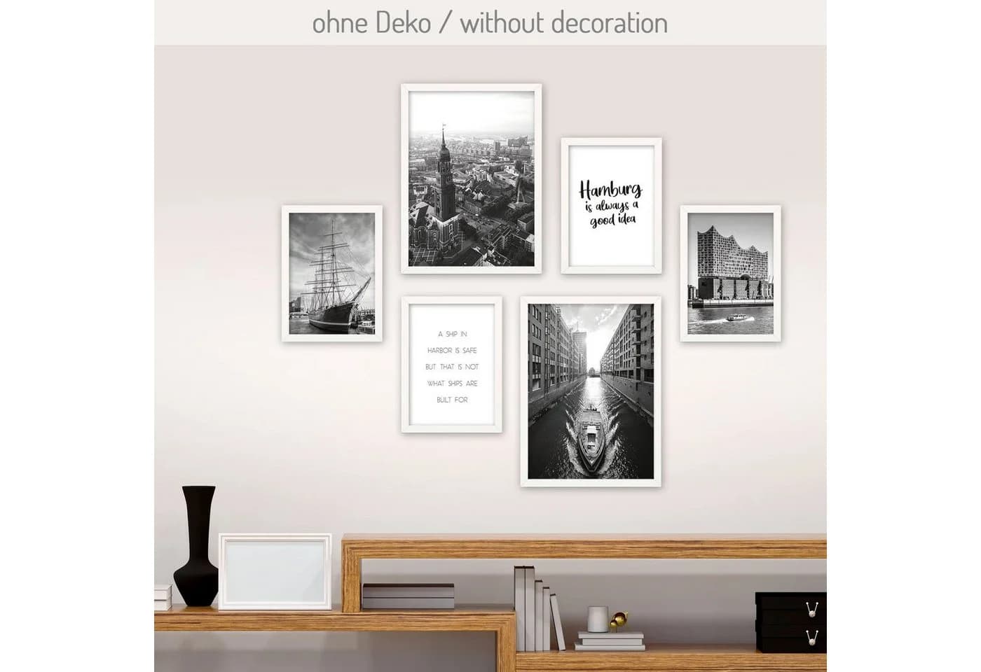 Kreative Feder Poster-Set Hamburg 6-teilig mit Rahmenoption - Bild 2
