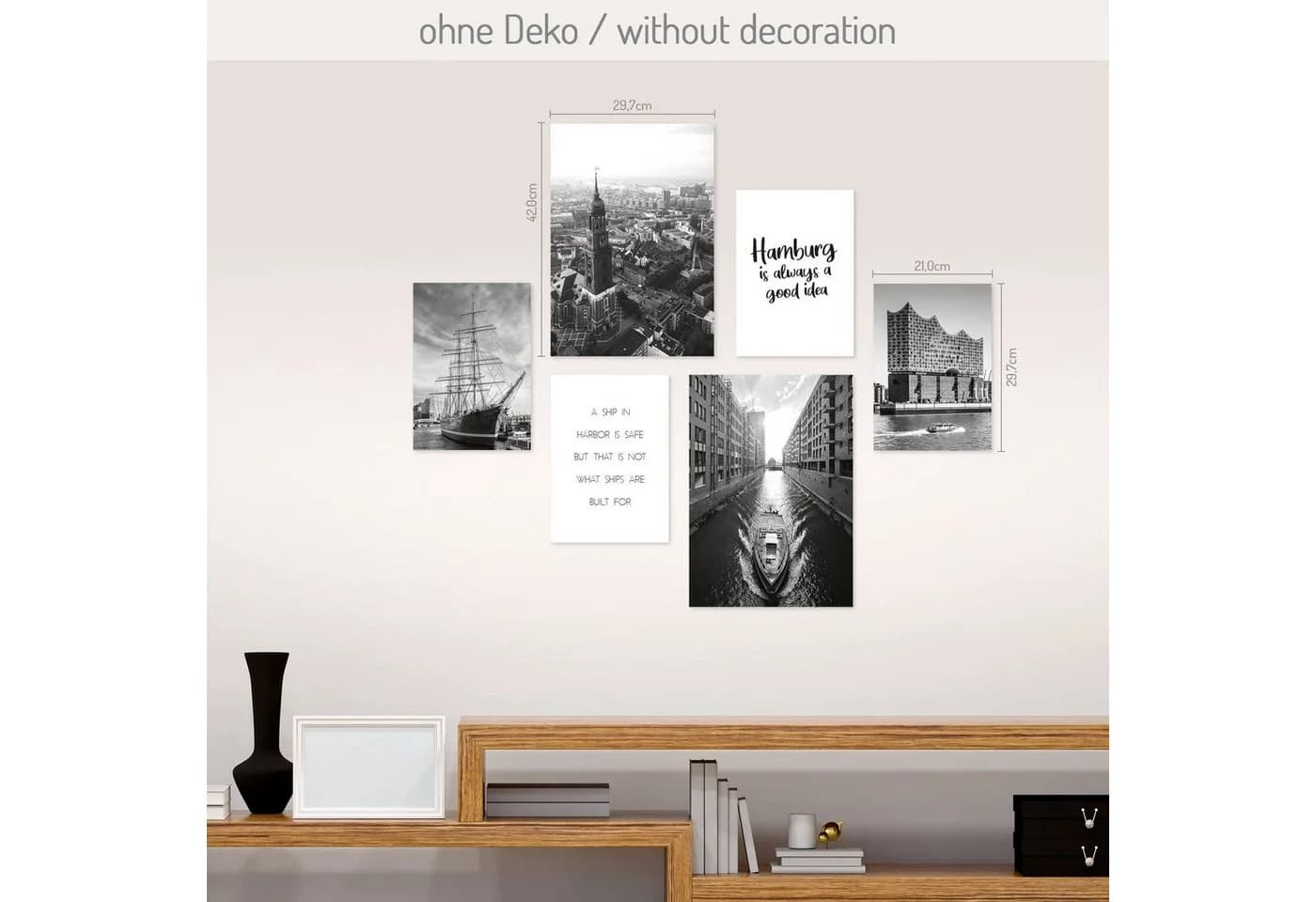 Kreative Feder Poster-Set Hamburg 6-teilig mit Rahmenoption - Bild 3