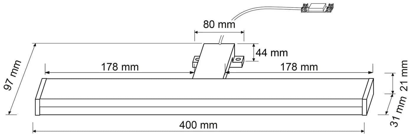 SEBSON LED Spiegelleuchte 40cm Aluminium Matt - Bild 4