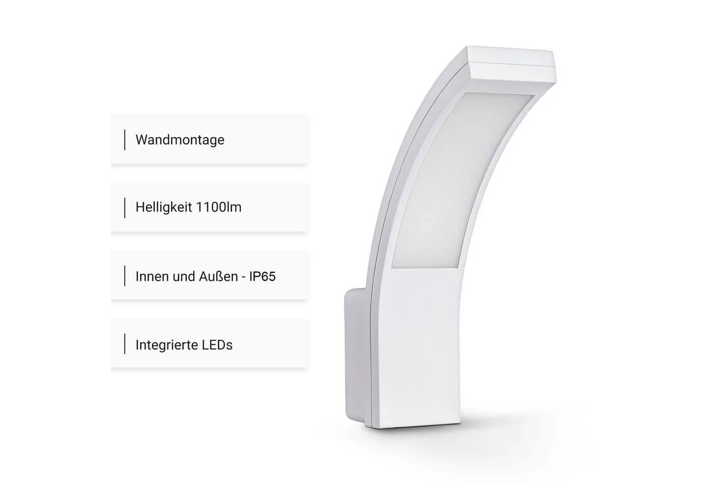 SEBSON Außen-Wandleuchte 2x LED IP65 15W 1100lm kaltweiß weiß