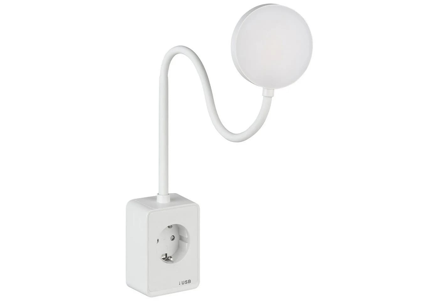 SEBSON LED Steckdosenleuchte dimmbar mit Flexarm und USB - Bild 2