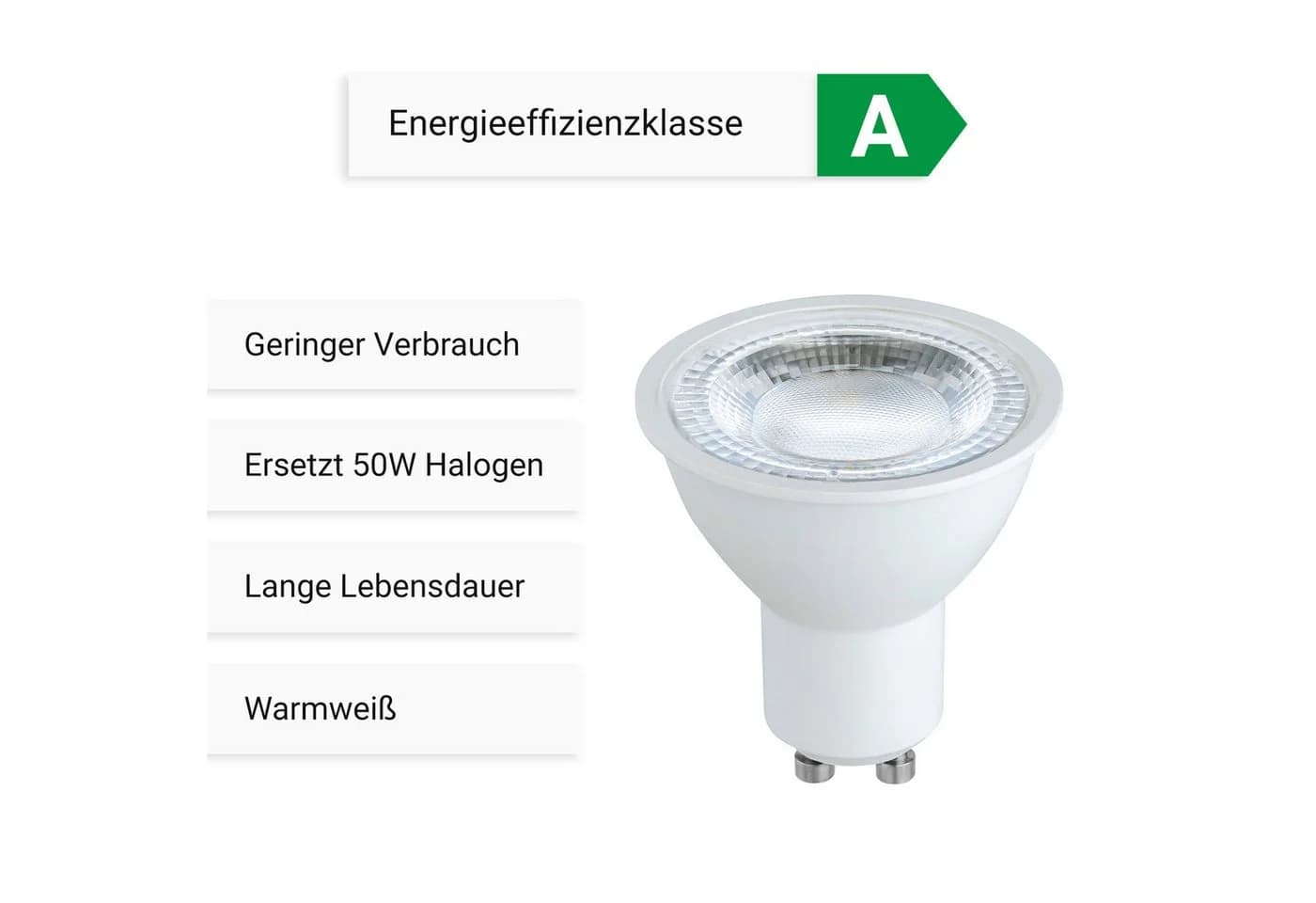 SEBSON LED Lampe GU10 4er Set Warmweiß 2,5W 450lm Energieeffizienz A - Bild 3