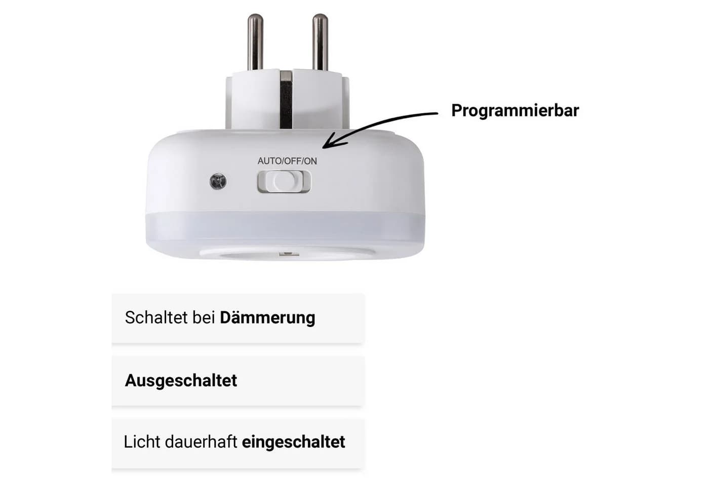 SEBSON LED Nachtlicht Steckdose mit Dämmerungssensor und USB-Anschlüssen Weiß - Bild 3
