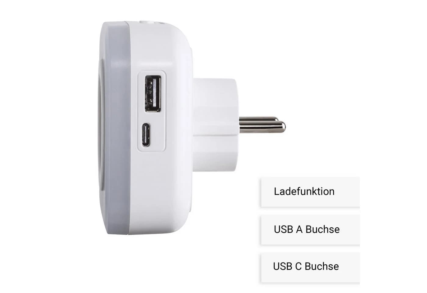 SEBSON LED Nachtlicht Steckdose mit Dämmerungssensor und USB-Anschlüssen Weiß - Bild 4