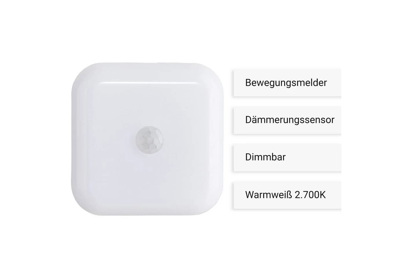 SEBSON LED Nachtlicht Steckdosenlampe 2er Set Dimmbar Bewegungsmelder - Bild 3