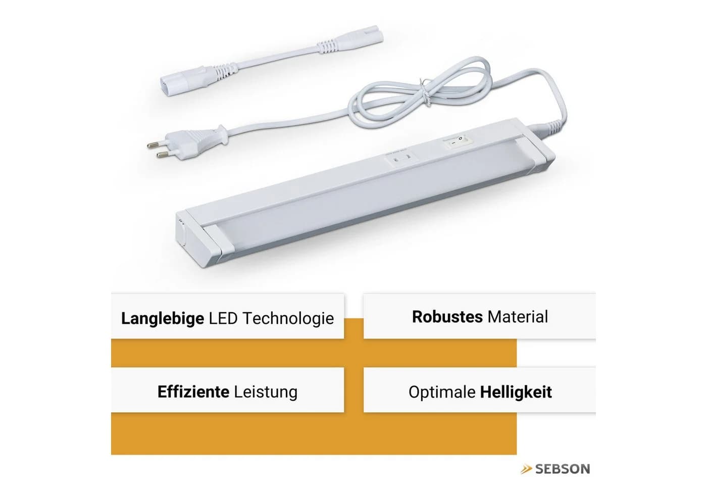 SEBSON LED Unterbauleuchte 30cm dimmbar 3 Lichtfarben weiß