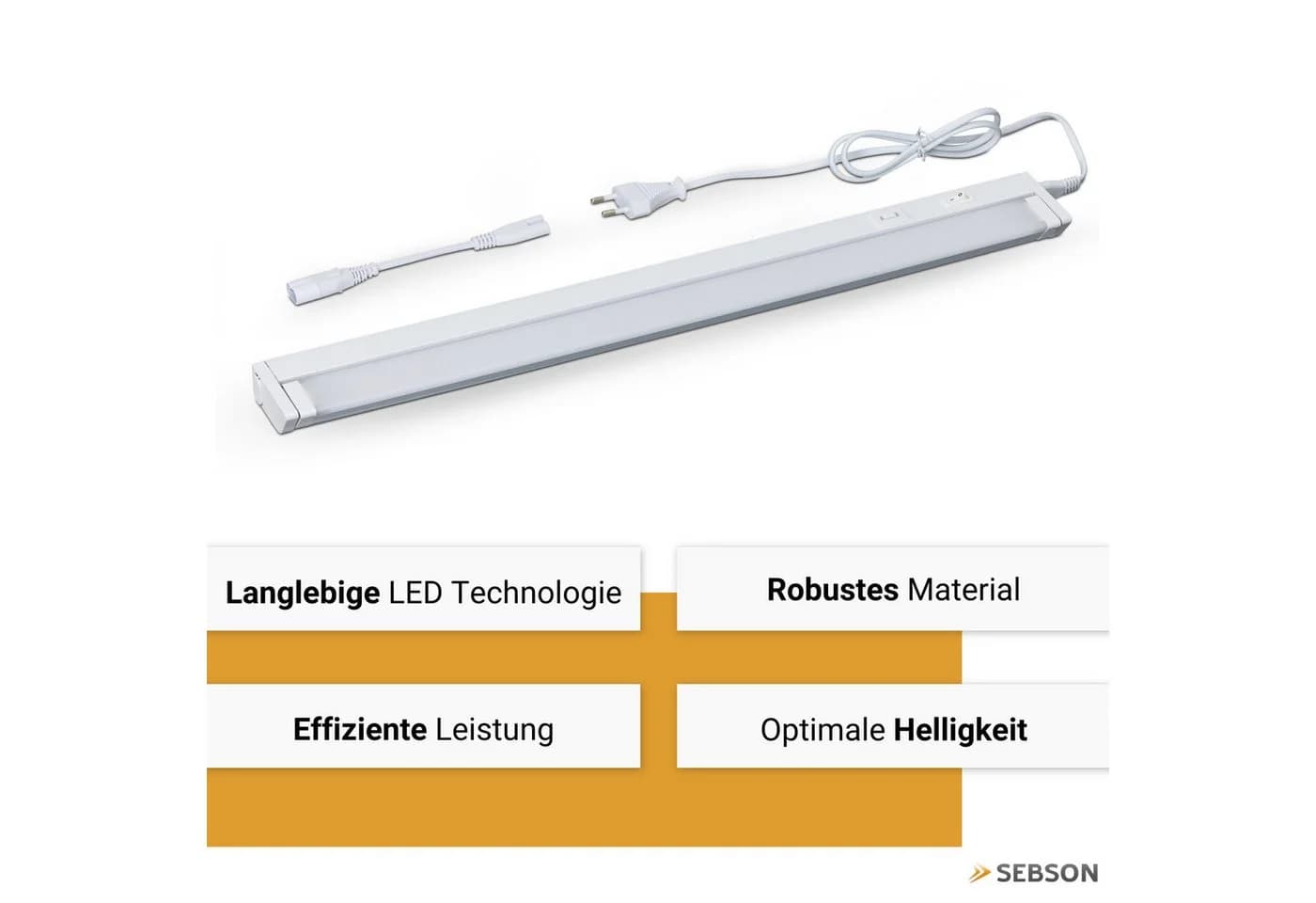 SEBSON LED Unterbauleuchte 80cm Dimmbar Weiß