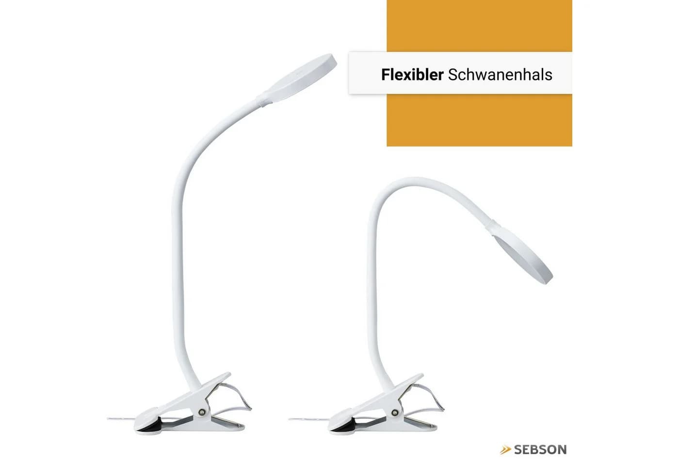 SEBSON LED Klemmlampe Bett 4W Neutralweiß Dimmbar - Bild 5