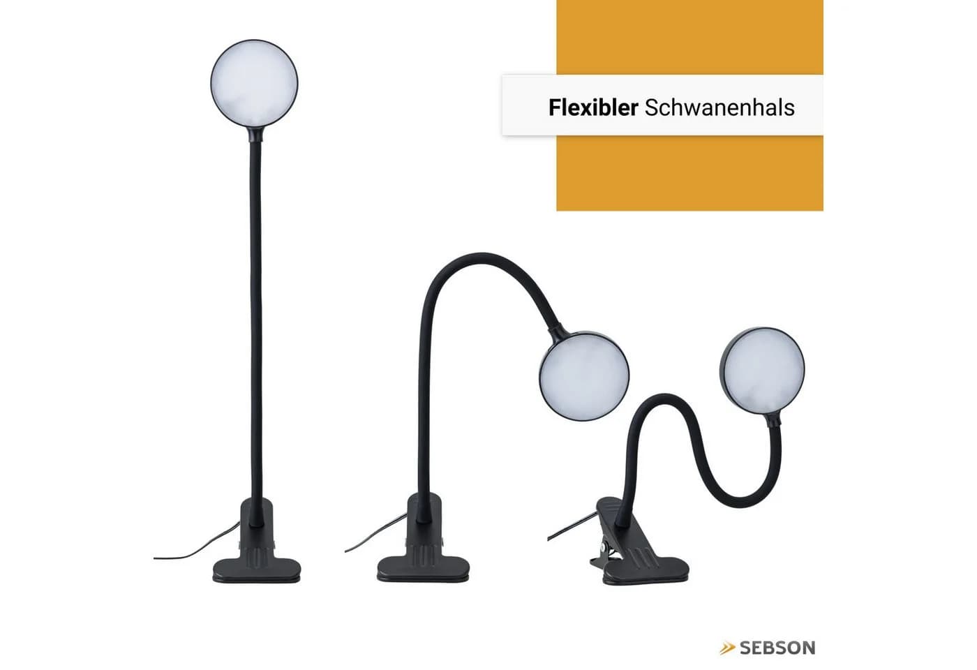 SEBSON LED Klemmlampe Bett 4W Dimmbar Neutralweiß - Bild 4