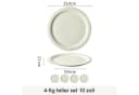 JIWOO Teller 4er Set Weiß Keramik Ø25,4cm Mikrowellen & Spülmaschinenfest Bild 1