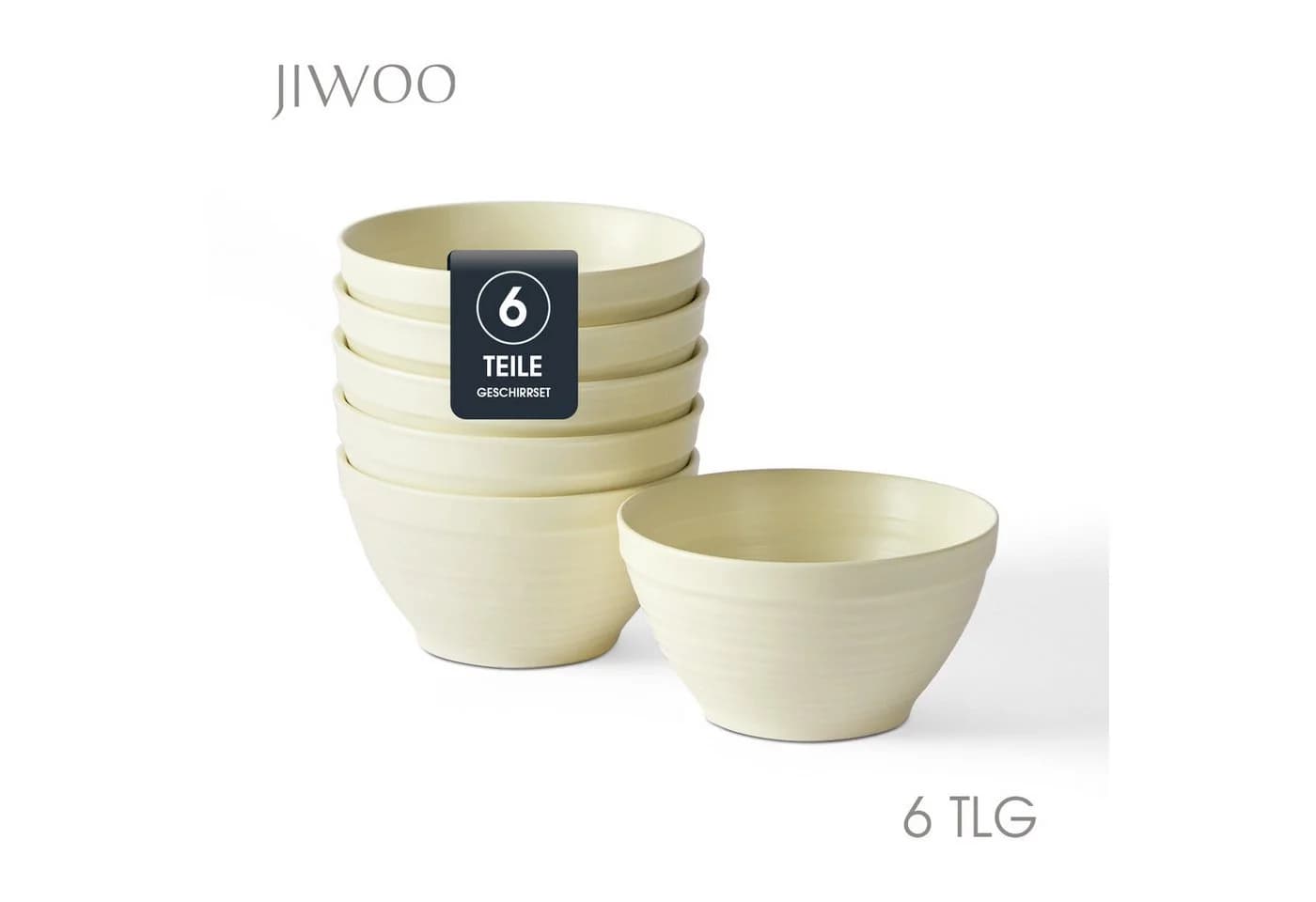 JIWOO Müslischale 6er Set Gelb Keramik - Bild 2
