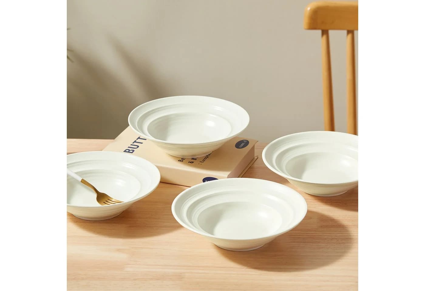 JIWOO Suppenteller 4er Weiß Keramik Ø21,2 cm - Bild 5