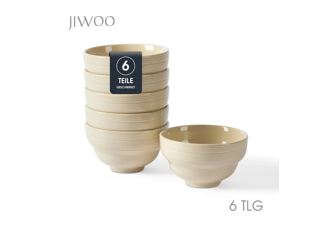 JIWOO Müslischale 6er Set Braun Keramik - Bild 2