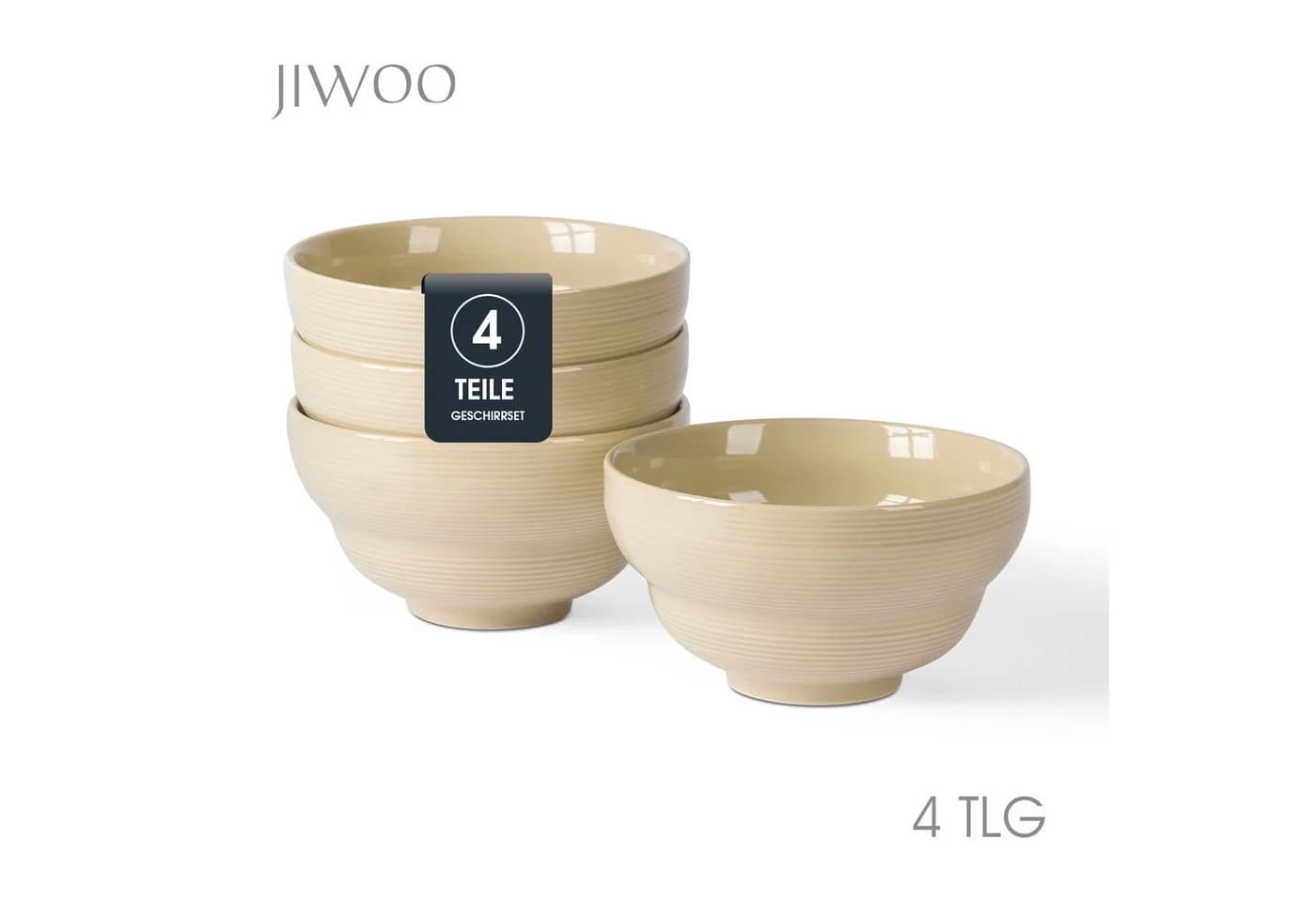 JIWOO Schüsselset 4-tlg. Keramik Braun - Bild 2