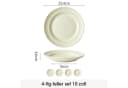 JIWOO Suppenteller 4er Ø25,4 cm Keramik Beige Bild 1