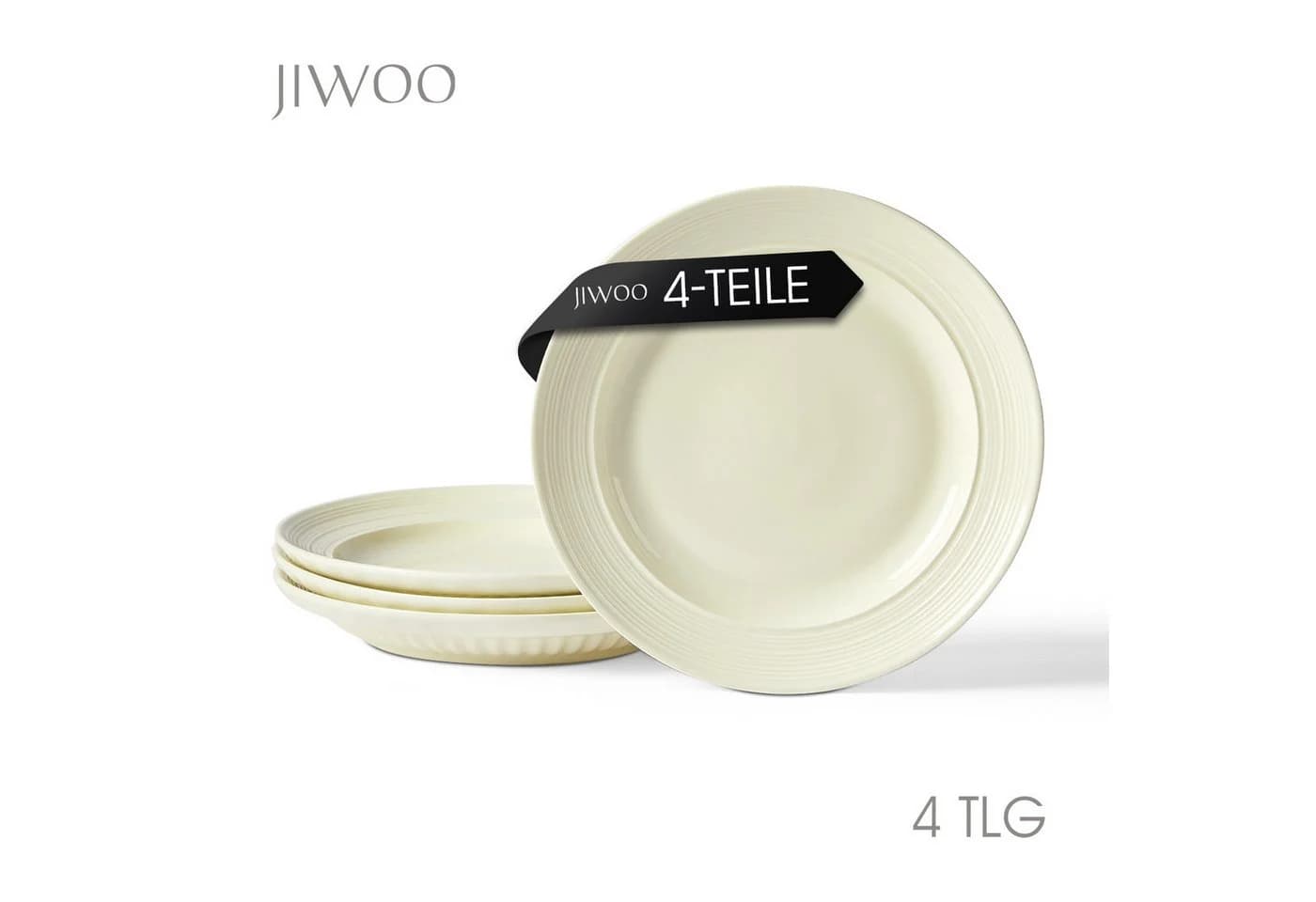 JIWOO Suppenteller 4er Ø25,4 cm Keramik Beige - Bild 2