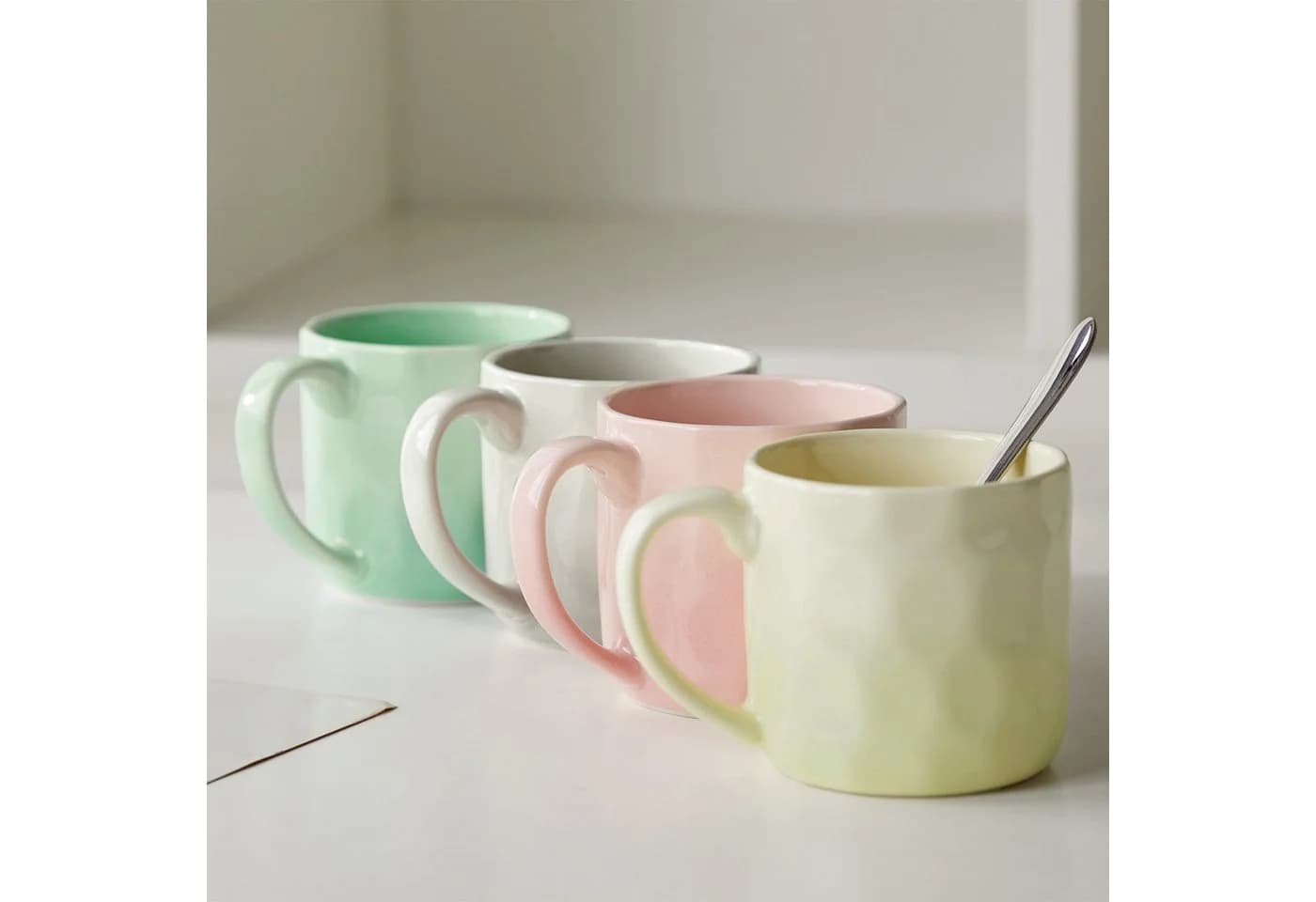 JIWOO Tassen-Set 4-teilig 320ml Keramik Skandinavisch Bunt - Bild 5